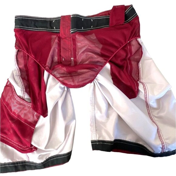 Speedo Mens Swim Trunks Size L Tropical Red Floral Mesh Lined Shorts Drawstring - Picture 11 of 15